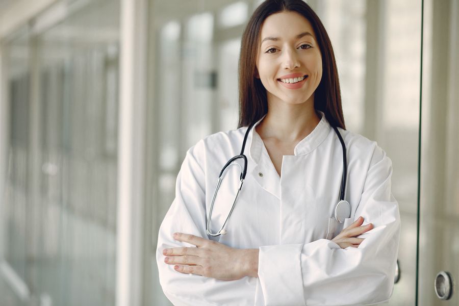 Nurse ready to support a patient